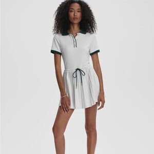 Varley White and Green Polo Dress